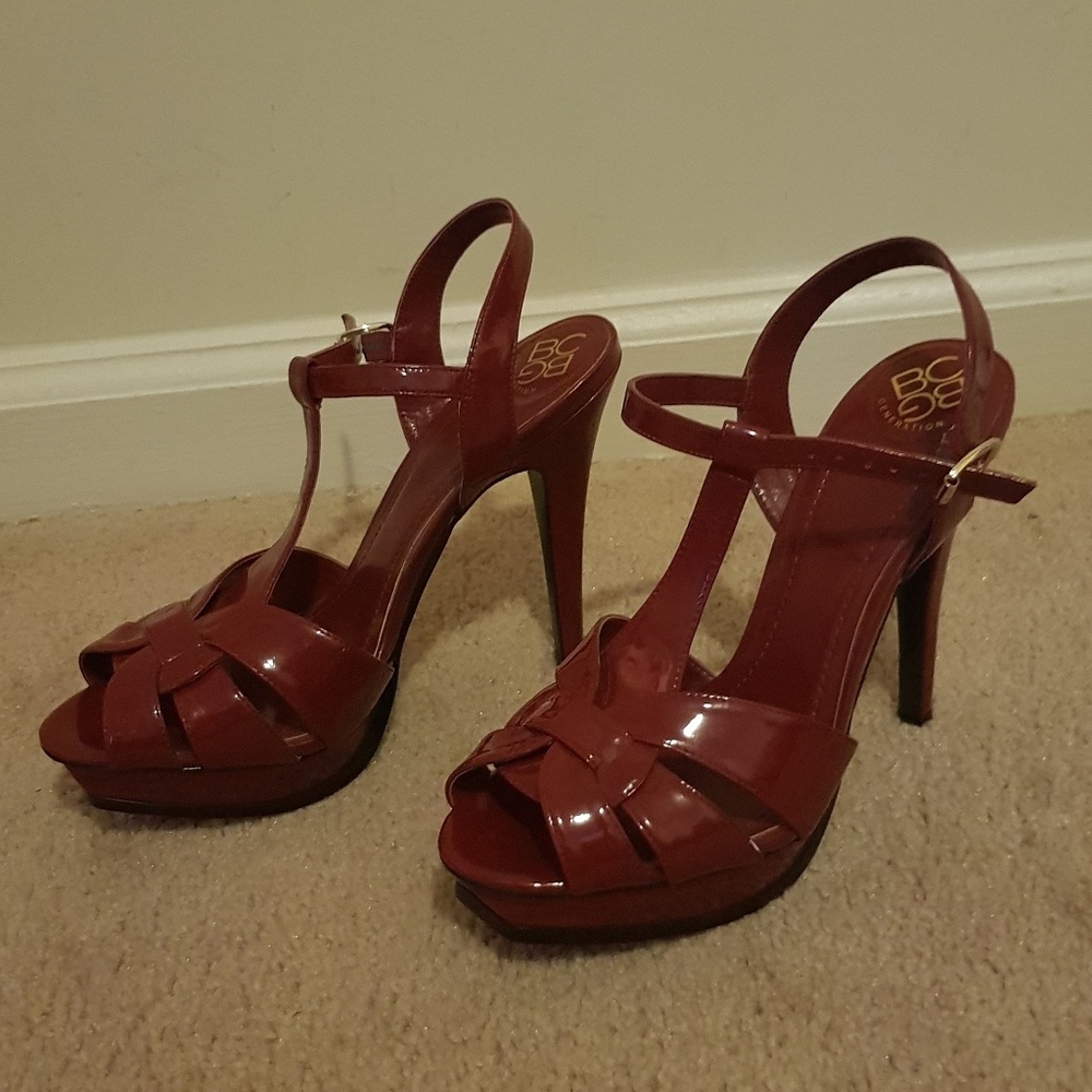 BCBG t-strap platform heels